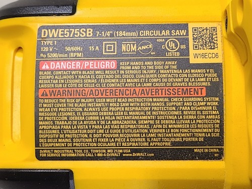 Dewalt DWE575SB 15 Amp 7-1/4" Circular Saw w/ Electric Brake