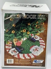 Latch Hook Kit Santa Snowman Round Rug 33" National Yarn Crafts NYC