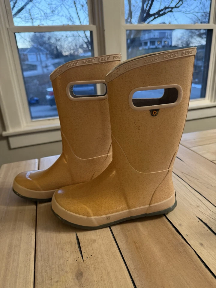 Botas de lluvia Bogs Youth talla 3 Pull On niñas impermeables aisladas brillantes Foto 3 de 4