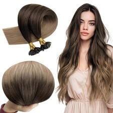 RUNATURE Balayage U Tip Hair Extensions Real Human Hair Straight