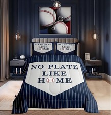 Castle Fairy Baseball Full Size Comforter Set Sports Theme Bedding Set For Kids