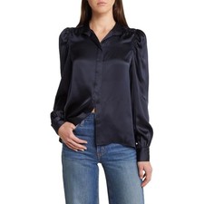 FRAME 100% Silk Womens Small Button Up Long S...