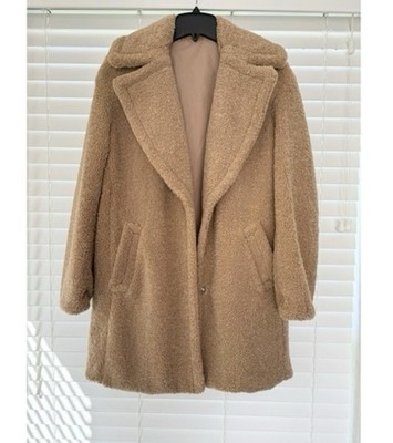 PrettyLittleThing Teddy Bear Coat Camel-colored Size 10 US
