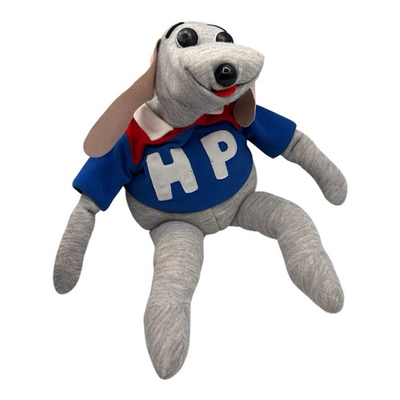 #ad Vtg 1993 Shari Lewis Hush Puppy 16quot; Hand Puppet Gray Dog Blue HP Shirt Lamb Chop $18.99