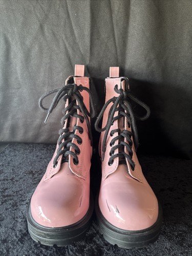 Soda Pink Combat Stiefeletten Schnürung/Seitenreißverschluss Damengröße 7,5 einmal getragen - Bild 2 von 8