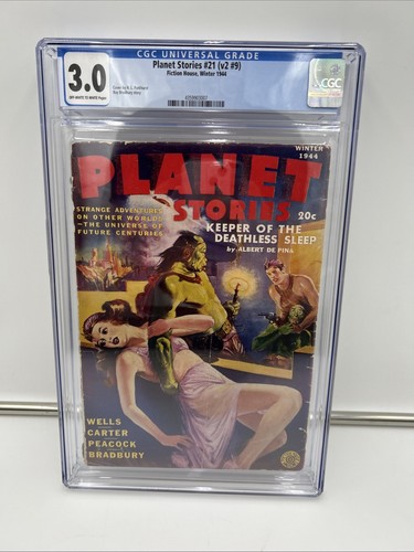 Planet Stories #21 Winter 1944 Pulp Sci Fi Horror Magazine Ray Bradbury CGC 3.0
