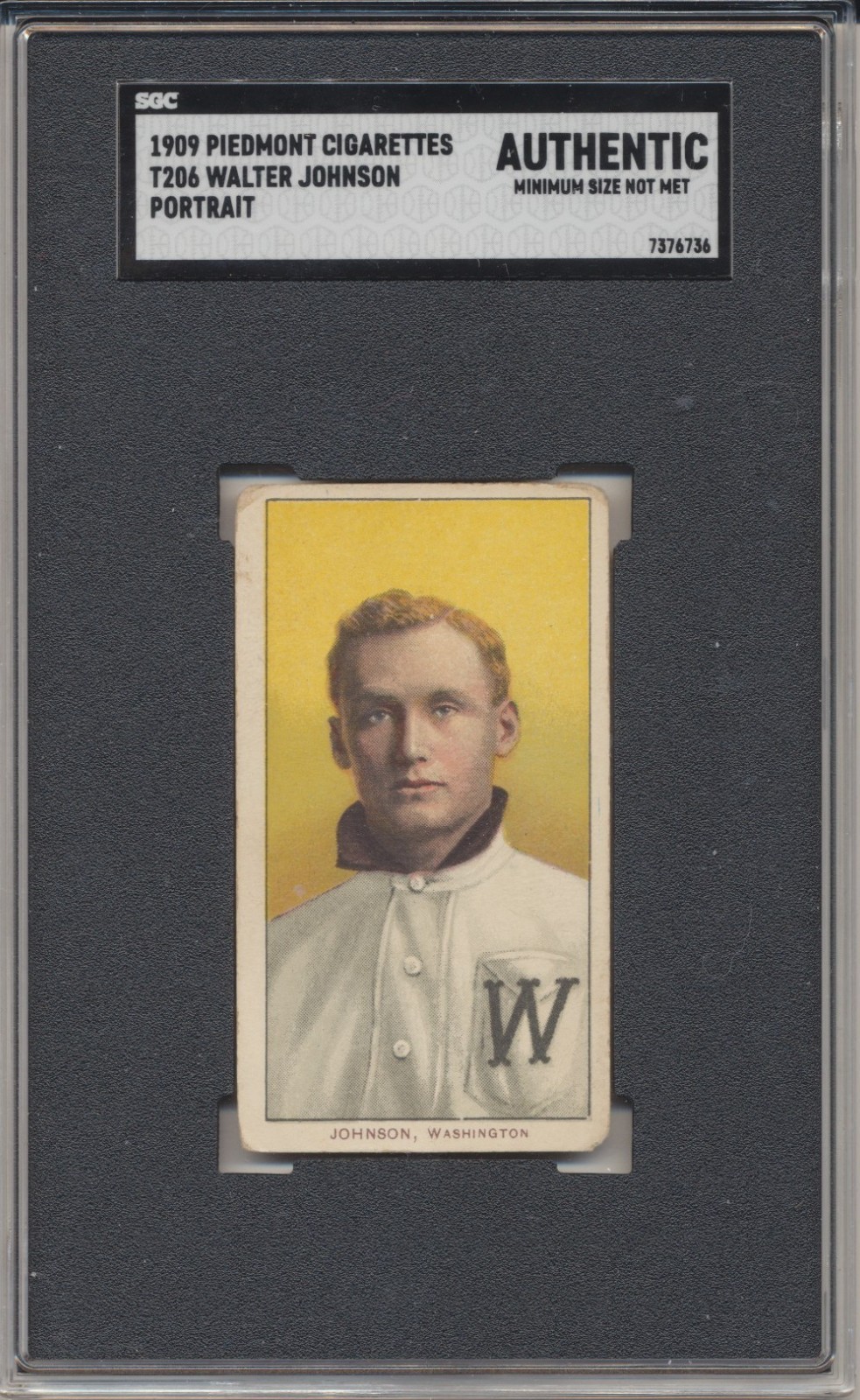 T206 Walter Johnson portrait Piedmont 150