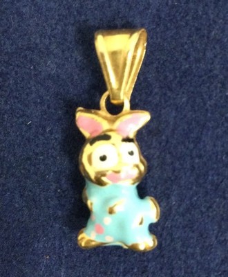 Vintage Baby blau und rosa 14k 1,2 Gramm Emaille Hase Charm Hase Ostern Baby Mama