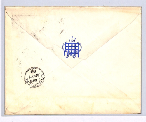 GB KEVII 1d STO Stationery Cover *PORTCULLIS* Blue CREST/MOTIF London 1903 XG190 - Picture 2 of 13