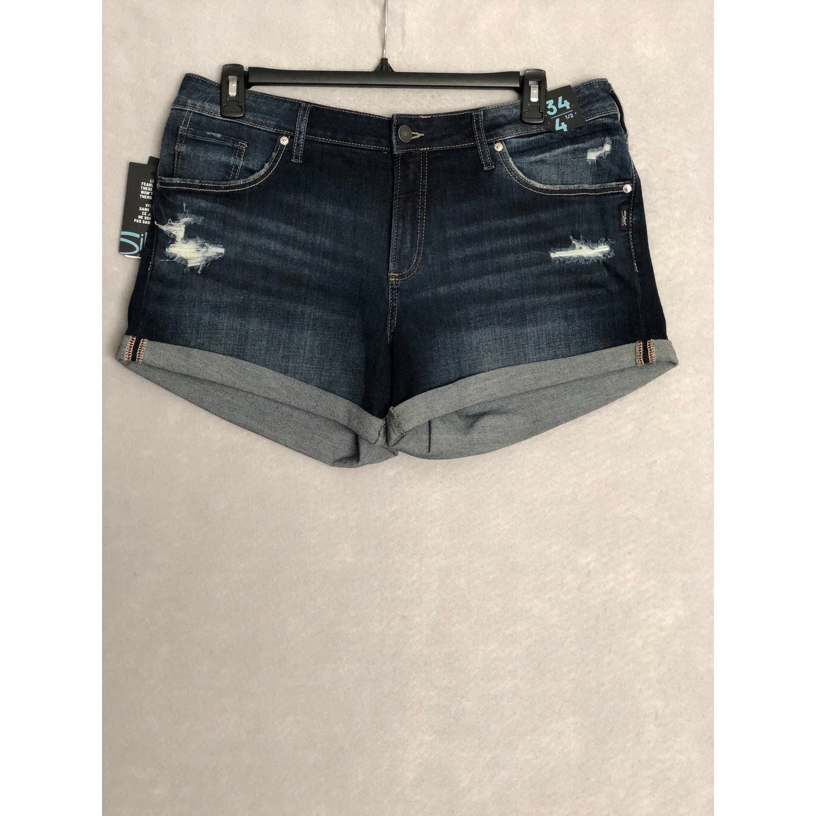 Silver Jeans Co. Boyfriend Shorts in Indigo Women's Size 34 NEW