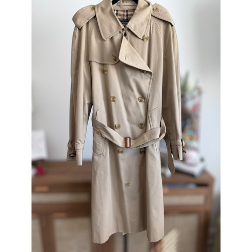 Vintage Burberry Belted Double Breasted Trench Coat Khaki Beige Women's XL-XXL - Image 1