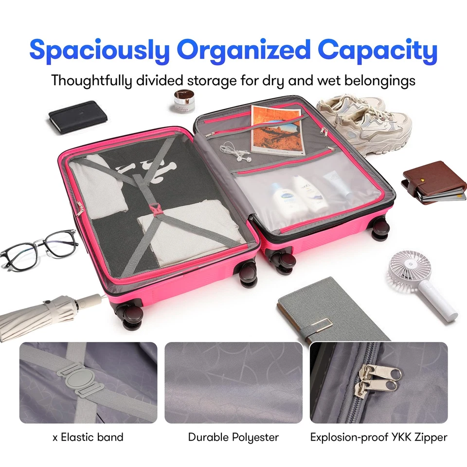 Maleta grande ligera con rueda giratoria para equipaje facturado rígido de 25 pulgadas... Foto 4 de 4