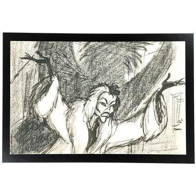 Cruella de Vil Postcard Disney Villains 101 Dalmatians Concept Art Fur Coat 4x6