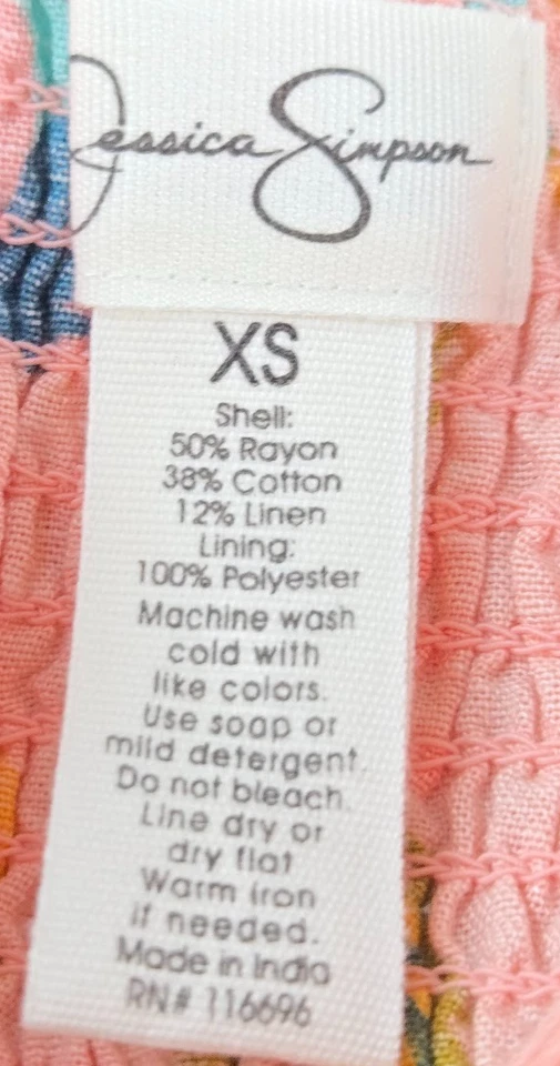 Mini Vestido Jessica Simpson Rosa Floral Correa Talla XS NUEVO CON ETIQUETAS Foto 4 de 4