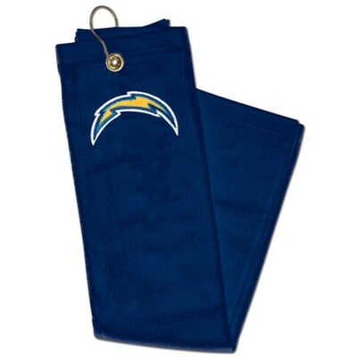 Los Angeles Chargers Golf Towel 15x25 NFL Tri-Fold Sports Football Hook Clip Rag
