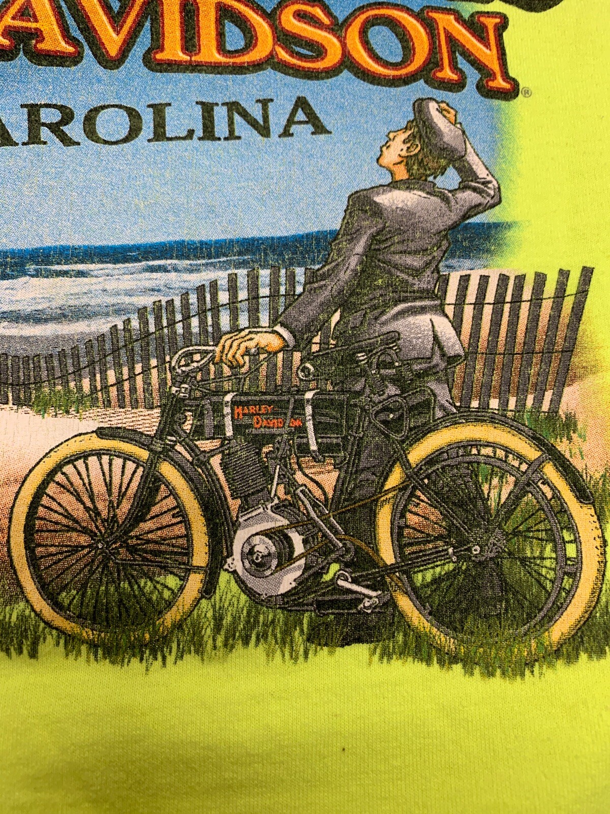 Harley Davidson Outer Banks NC Neon Green Yellow Can … Gem