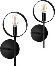 Wall Sconces Set of 2,Matte Black Vanity Lights Fixtures,Porch Wall Mount Lights