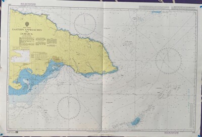 Admiralty 255 EASTERN APPROACHES TO JAMAICA WEST INDIES MARITIME WALL Map Chart