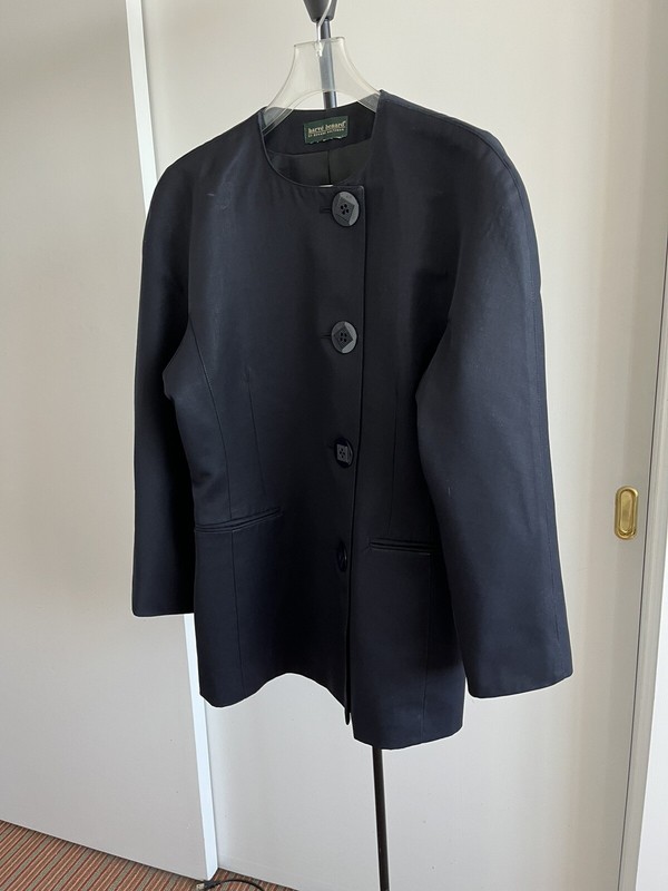 Vintage Harve Bernard Women's Wool Button Up Jacket Navy Blue Stylish Size M / 8