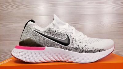 epic react flyknit 2 white black hyper pink
