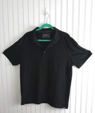 Eddie Bauer Polo Shirt Men's Large Black Short Sleeve Pullover Collared