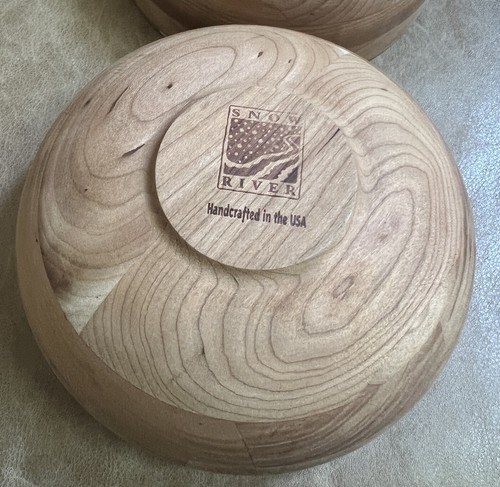 Snow River MCM Wood Cereal Bowls Set Of Three 7’ Each EUC - Picture 8 of 8