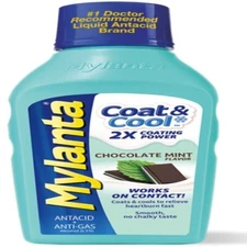 Mylanta Coat & Cool Antacid & Anti-Gas Liquid Chocolate Mint Flavor 12oz