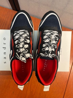 SANDRO PARID Flame sneakers red and dark navy, size 8