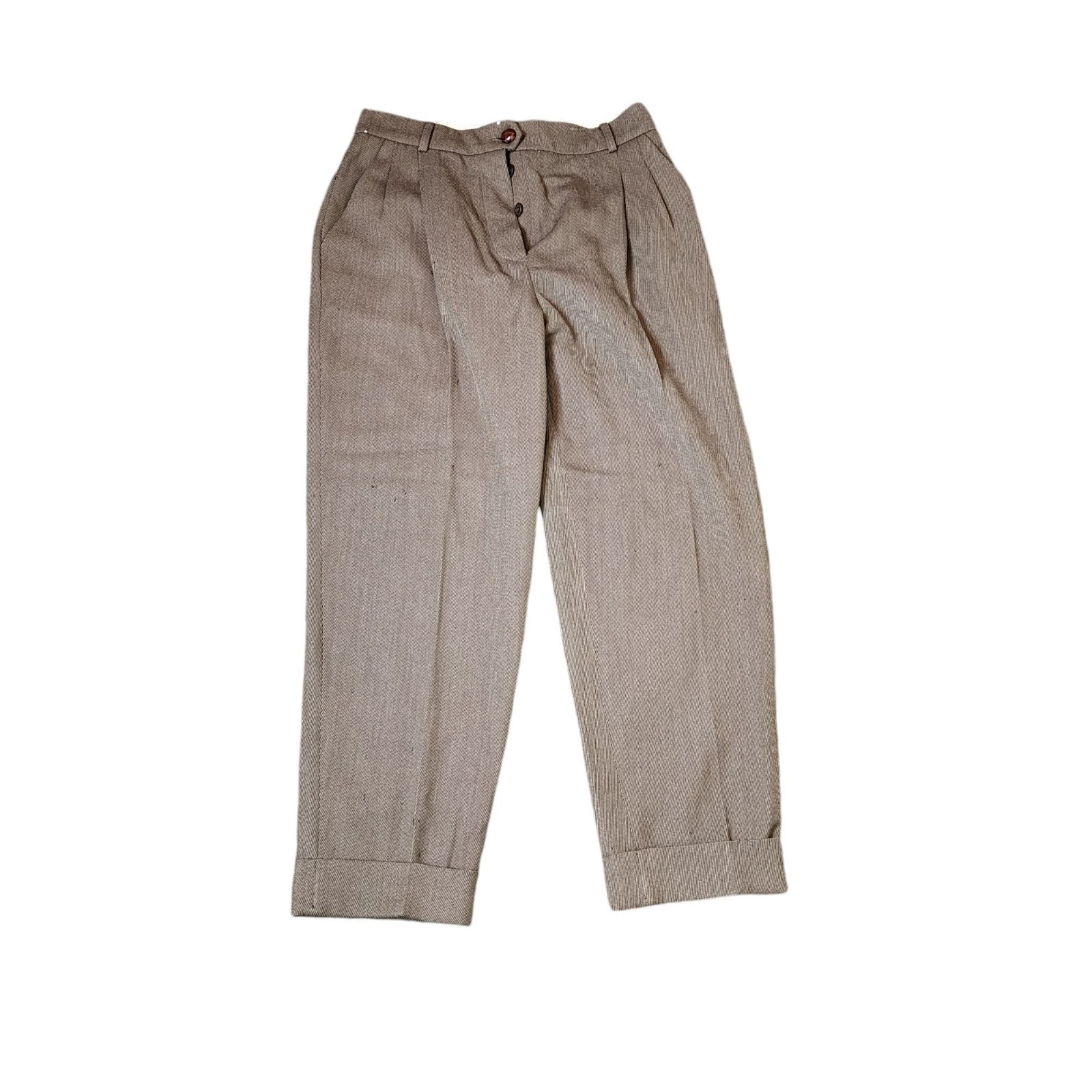 Moschino Couture, Vintage Moschino Couture Career Pleated Trouser Pants Womens Size 12 Brown