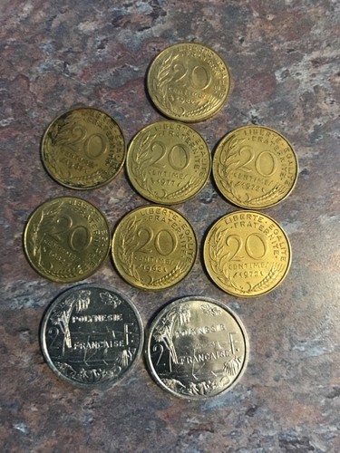 french polynesia coin collection 20 assorted coins - Picture 4 of 6