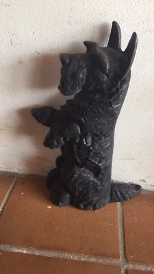 Vintage 36cm Cast Iron Door Stop Scottish Terrier
