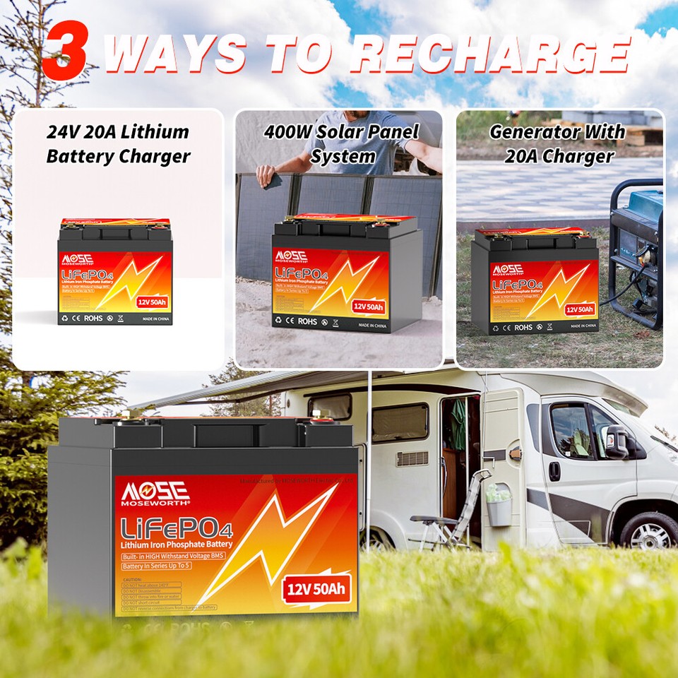 12V 24V LiFePO4 50Ah 100Ah 168Ah 300Ah Lithium Battery Deep Cycle Solar ...