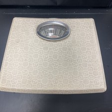 Vintage 1950s BORG Eggshell Portable Bathroom SCALE w/ BUBBLE GLASS Art Deco