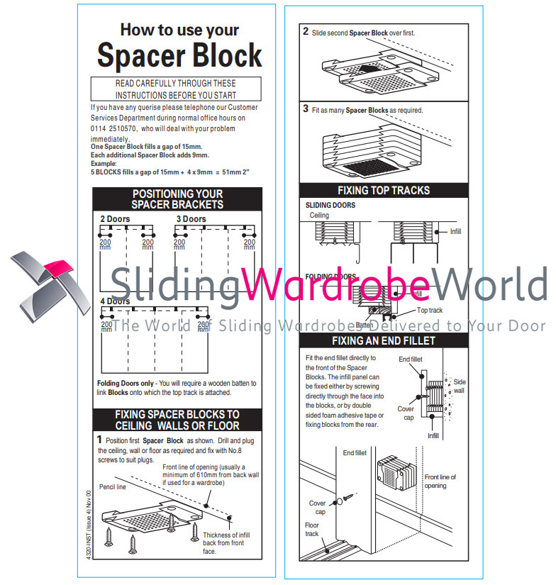 Opening Height Reducers & Spacer Blocks for Sliding Wardrobe Doors eBay