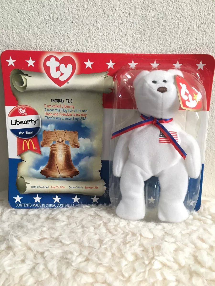 BRAND NEW LIBEARTY Beanie Baby 1996 Retired Collectible Original Box Ty Inc