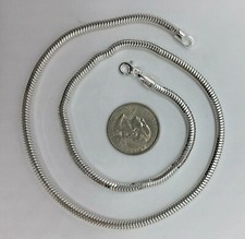 .925 Sterling Silver Solid 8 Sided Snake Chain Men's Women's Necklace 4mm 20 24"