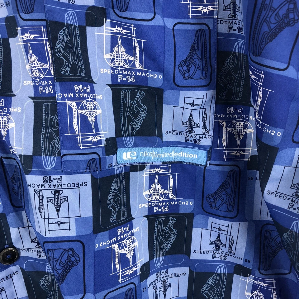 VTG Rare Nike Air Force 1 LE Limited Edition F-14 F-16 Button Down Shirt XXXL - Image 2 of 4