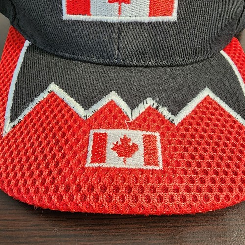 Sombrero de Canadá Adulto Negro Rojo Gorra Ajustable Snap Back Logo Bandera del País - Imagen 9 de 10