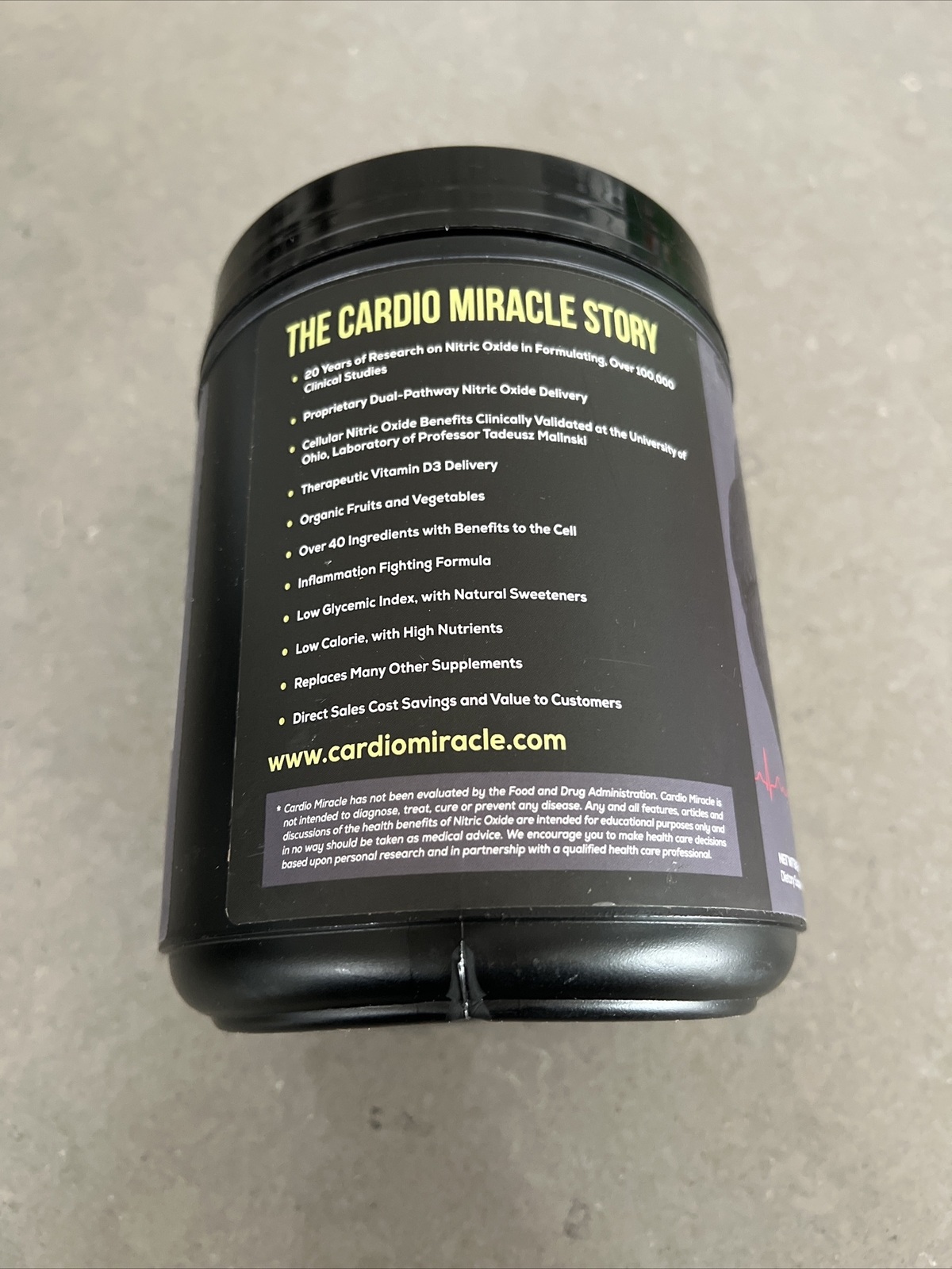 Cardio Miracle Nitric Oxide Dietary Supplement 60 Servings Exp 01/