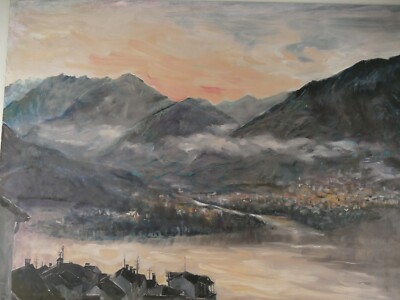 Robert Eid 2002 Öl auf Faserplatte Nebel des Grauens 50x70 cm MÄ-255