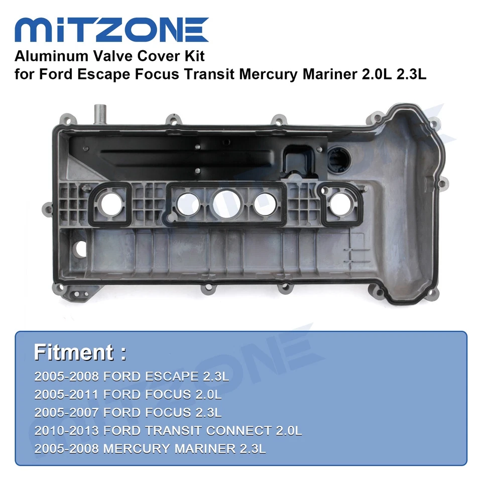 Kit de cubierta de válvula de aluminio para Ford Escape Focus Transit Connect Mariner 2,0 L 2,3 L Foto 3 de 4