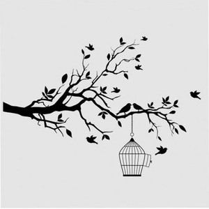 Birds In Cage Reusable Stencil A3 A4 A5 Romantic Shabby Chic