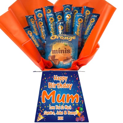 Personalisiertes Schokoladenstrauß Hamper Geschenk - (TERRYS SCHOKOLADE ORANGE)