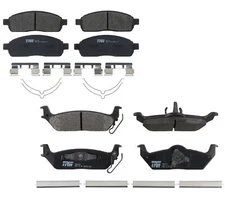 TRW Pro Front and Rear Metallic Brake Pad Set Kit For Ford F-150 Lincoln Mark LT