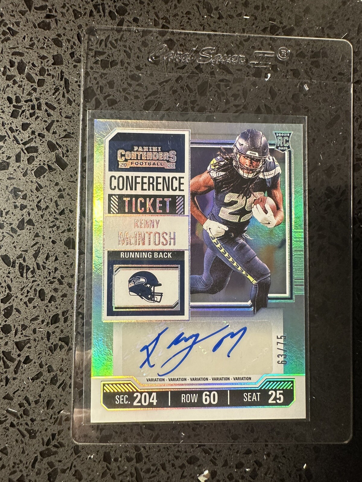 2023 Panini Contenders Kenny McIntosh Variation Conference Ticket RC AUTO /75