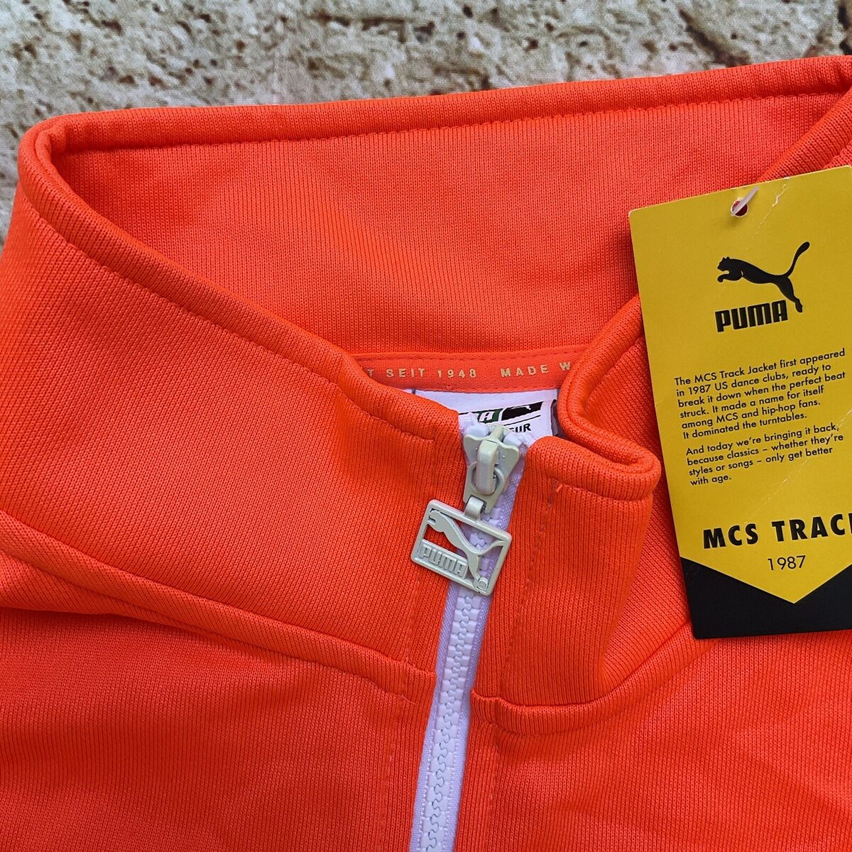 Puma Men's MCS Track 87' Retro Jacket Full Zipper White Puma Men's MCS Track 87' Retro Jacket Full Zipper White