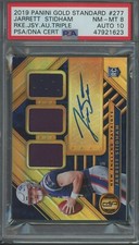 2019 PANINI GOLD STANDARD #277 JARRETT STIDHAM ROOKIE JERSEY AUTO TRIPLE PSA 10
