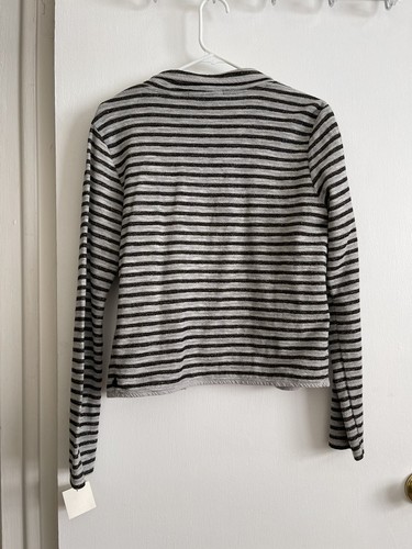 NWT Maison Scotch Open Front Gray Striped Blazer Long Sleeves Women’s Sz Medium - Picture 4 of 8