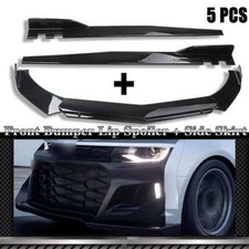 For Chevrolet Camaro Front Bumper Spoiler Body Kit Side Skirts Glossy Black Us