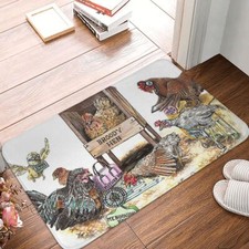 Animal Animals Kawaii Cute Non-slip Doormat Bath Mat Life In The Coop Chicken